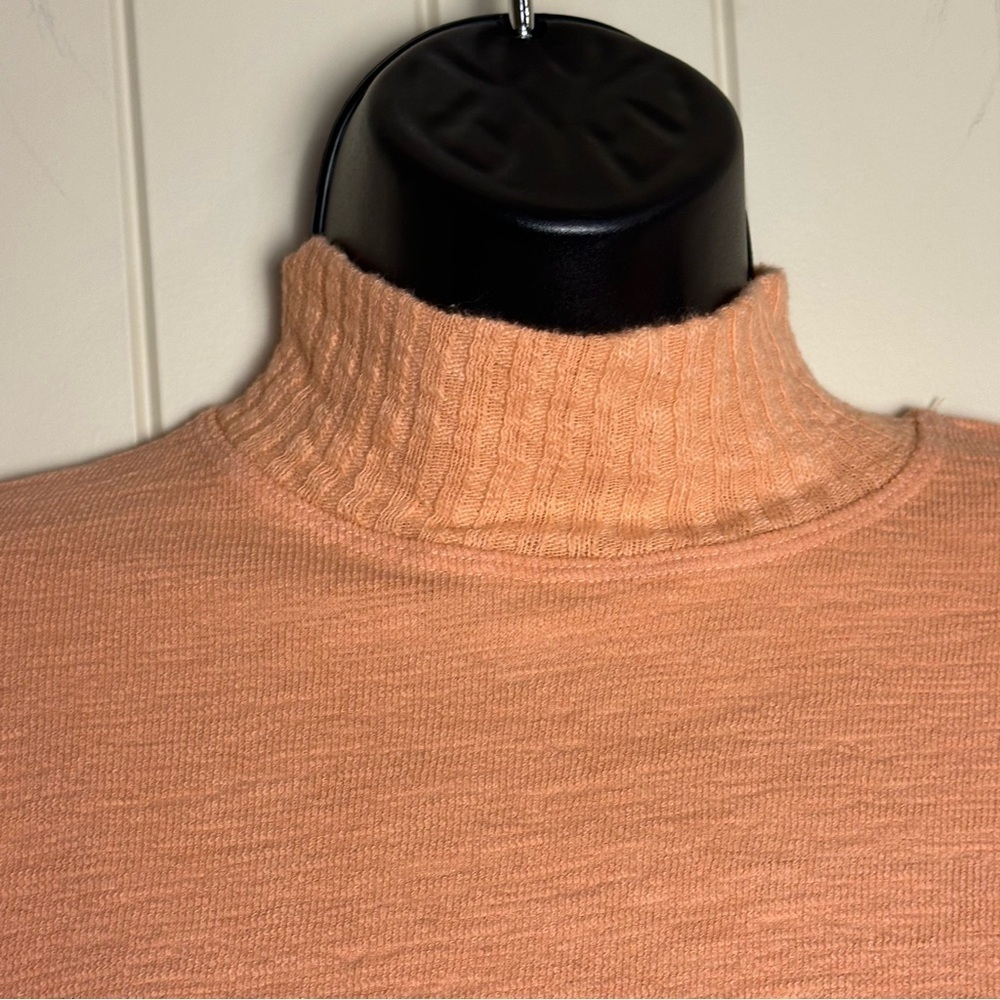 Amadi by Anthropologie Francesca Mock Neck Sweater Peach/Coral Pink NWT Small - Picture 8 of 16